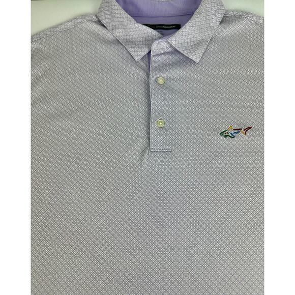 Greg Norman Size XL Purple Lavender Diamond Print Polo Pima Cotton Soft Touch - Picture 2 of 9